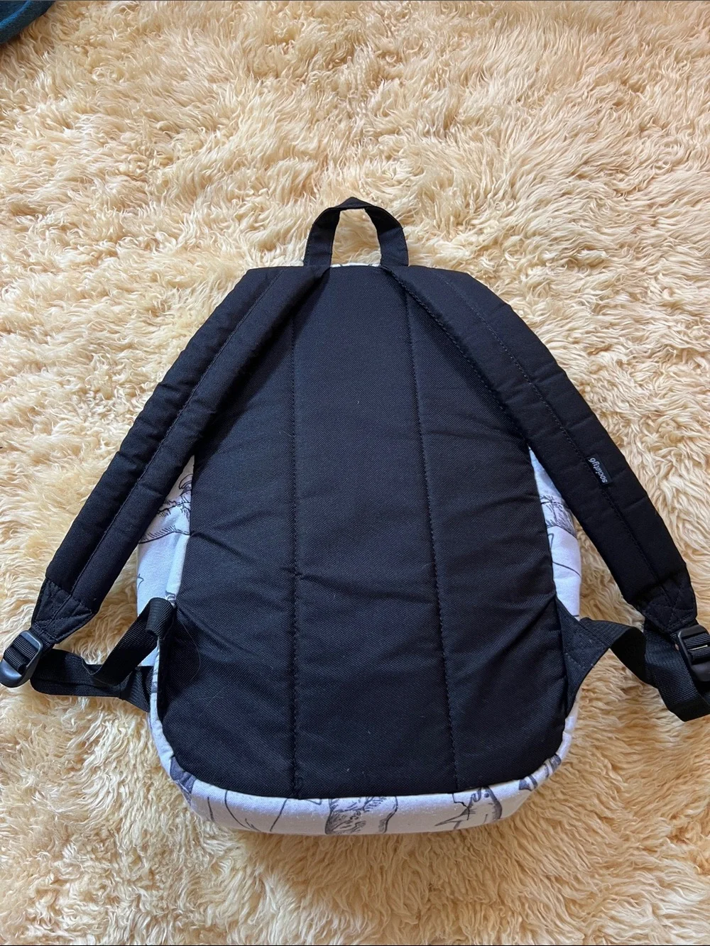 Whale Print Mini Backpack in White and Black - Women